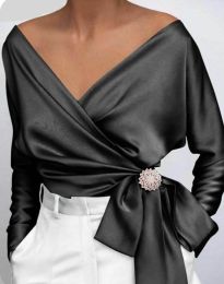 Блуза - код 36036 - 3 - црна